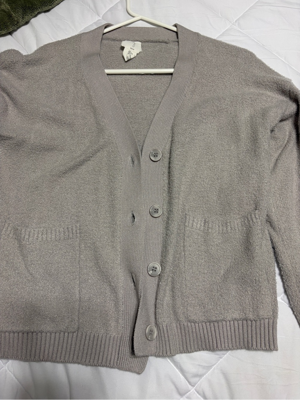 Joie Light Gray Button-Up Cardigan